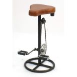 Industrial bar stool with bicycle pedal and chain footrest, 74cm high