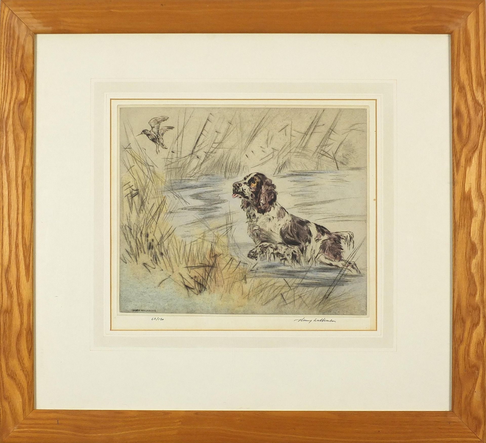 Henry Wilkinson - Pheasants and gun dogs, pair of pencil signed etchings in colour, limited - Image 3 of 11