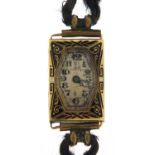 Brighton Watch, ladies 18ct gold and enamel wristwatch, 14mm wide, 10.0g