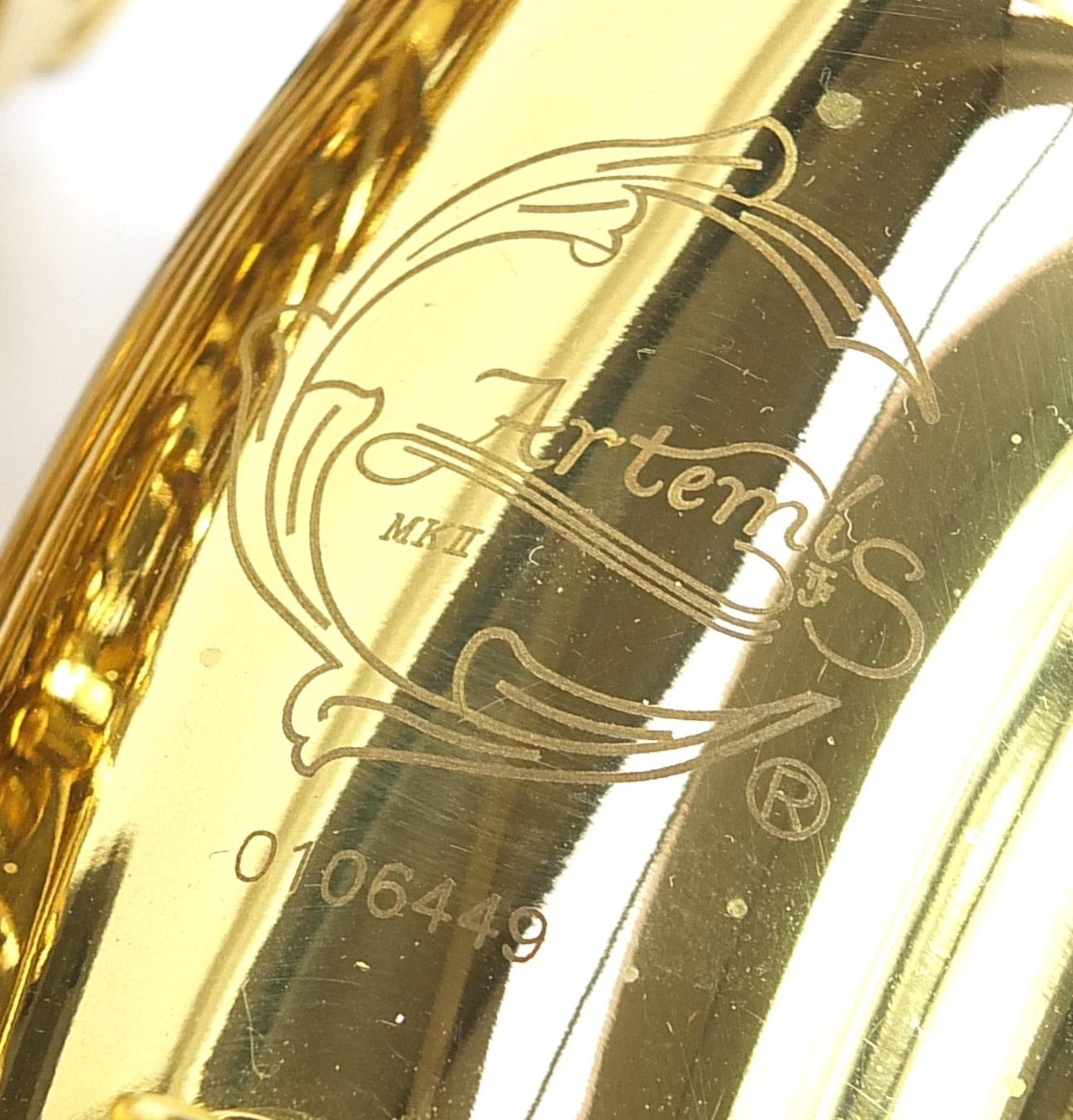 Artemis MKII brass saxophone numbered 0106449, housed in a fitted case - Image 3 of 6