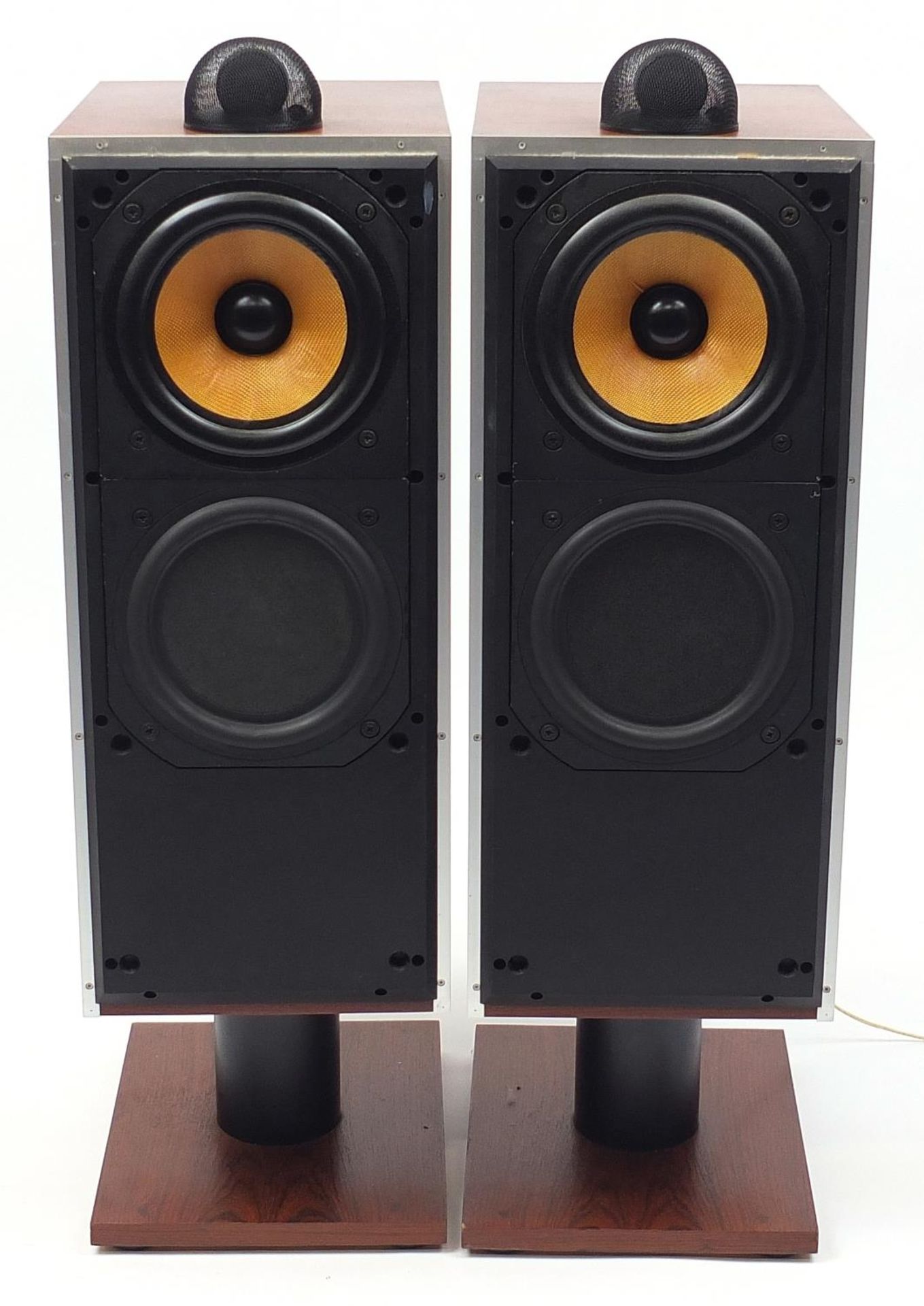 Pair of Bowers & Wilkins DM7 MK2 rosewood veneer floor standing speakers, number 01399 and 01400, - Bild 2 aus 4