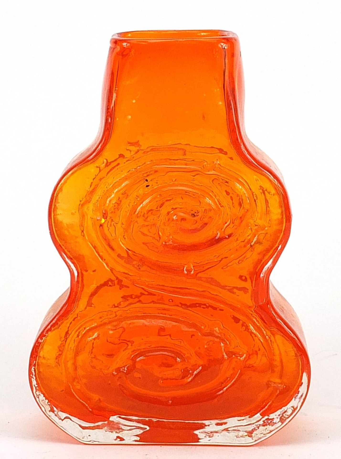 Geoffrey Baxter for Whitefriars, cello glass vase in tangerine, 18.5cm high Overall in generally - Image 2 of 3