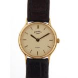 Rotary, ladies 9ct gold wristwatch, 23mm in diameter