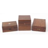 Woodenware comprising rosewood box and a military interest campaign style travelling writing box,