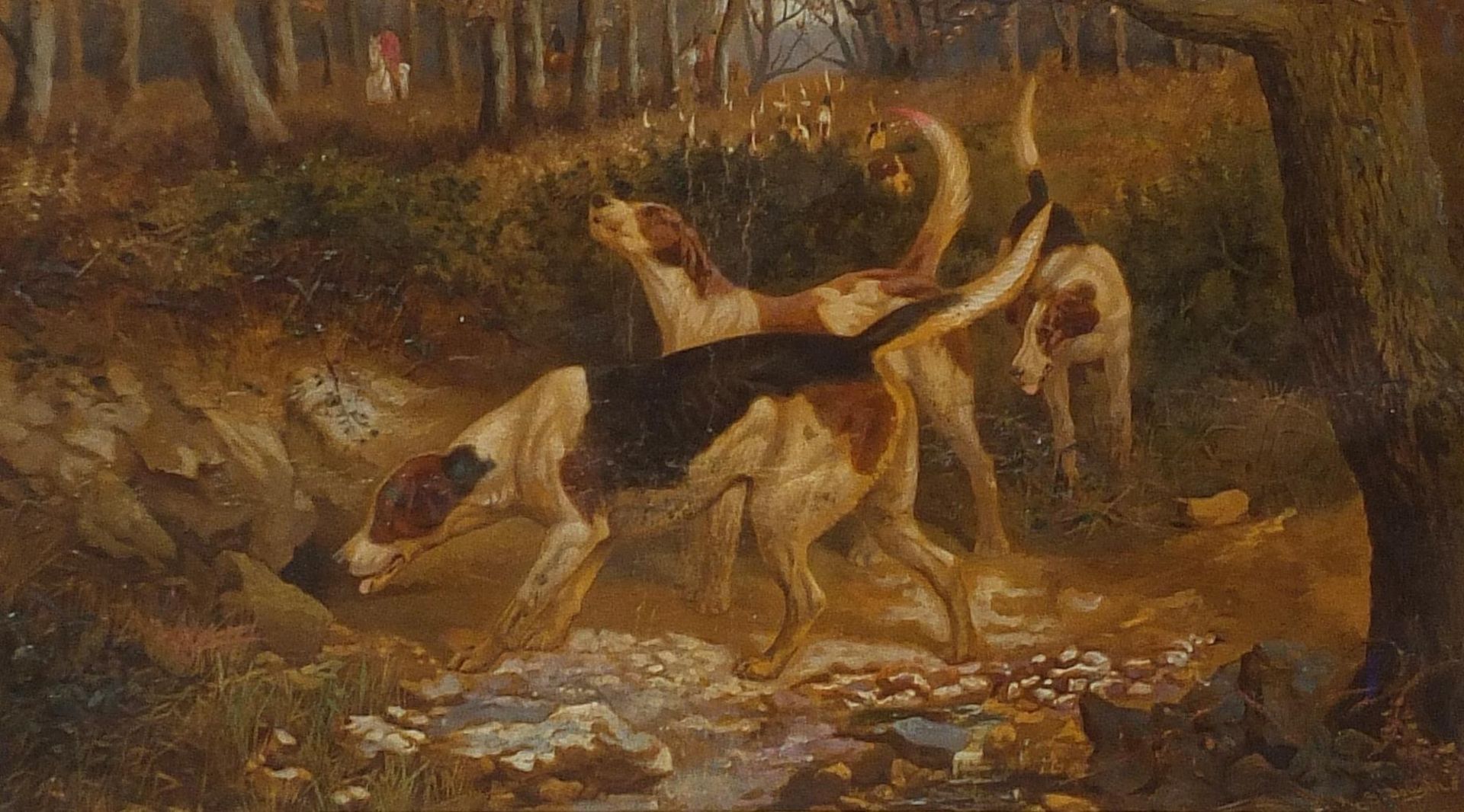 Edward Algernon Stuart Douglas - Foxhounds and huntsmen, pair of heightened prints in colour, - Image 2 of 9