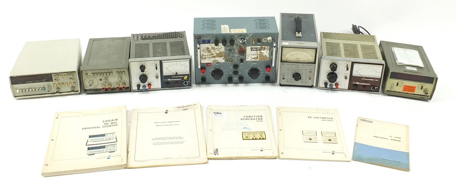 Vintage electricals including two Weir Electronics Multireg power supplies, Radford Universal