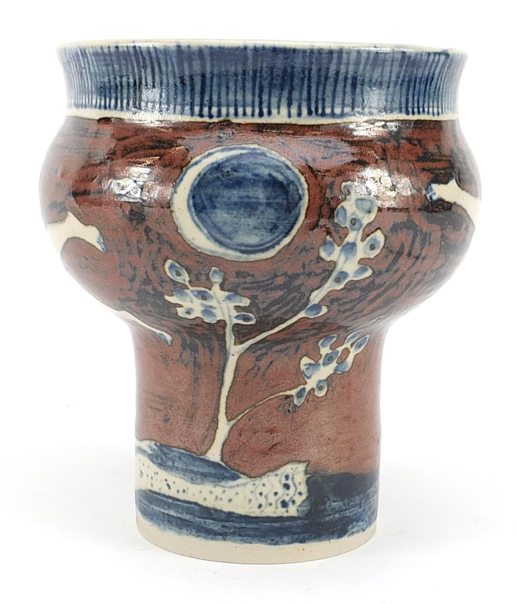 Eric James Mellom stoneware vase hand painted with nude females titled Tenderness Being in Love, - Image 2 of 4