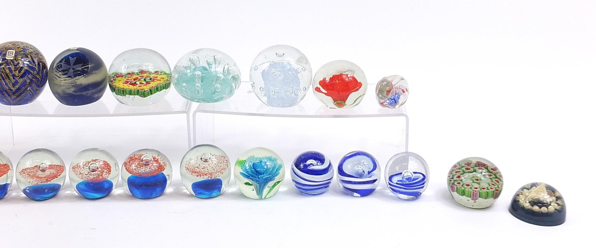 Collection of colourful glass and celluloid paperweights including Mdina, the largest - Image 3 of 3