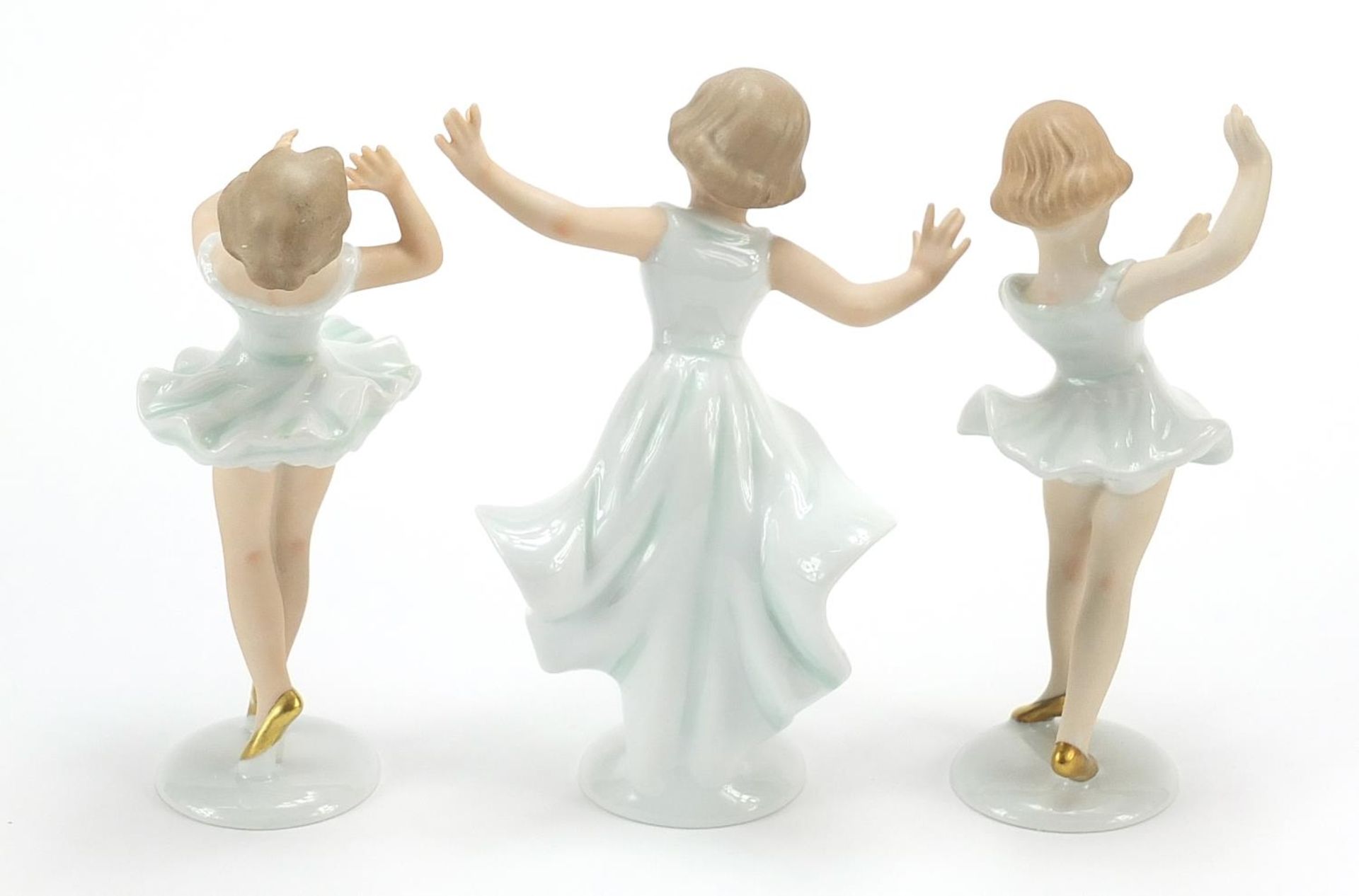 Wallendorf, Three German porcelain ballerina figurines, the largest 16cm high - Image 2 of 4