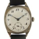 Gentlemen's silver wristwatch, 30mm wide