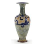 Frank Butler for Royal Doulton, Art Nouveau stoneware vase hand painted with stylised flowers, 17.