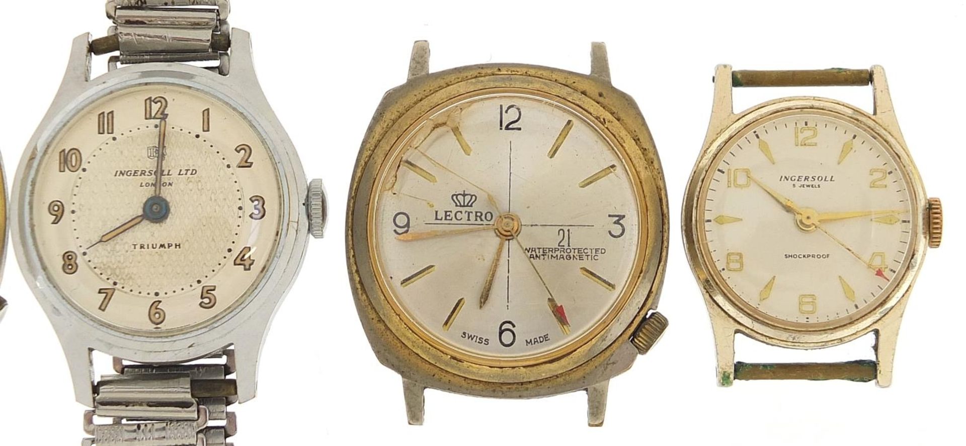 Five vintage wristwatches including Ingersoll Triumph, Memostar alarm, Lectro and Ingersoll - Image 3 of 5