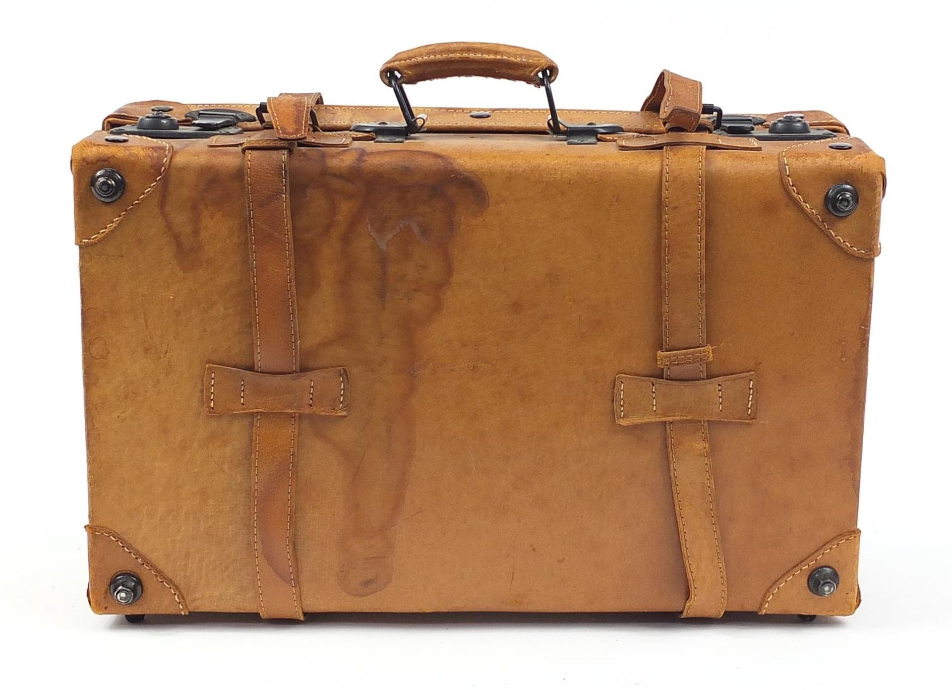 Tan leather travelling case with Giovanni label to the interior, 47cm wide - Image 5 of 5