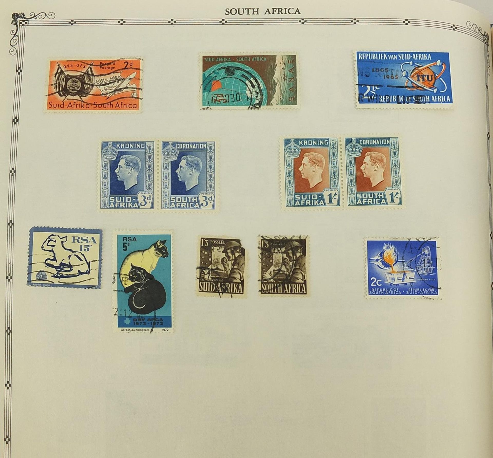 Collection of world stamps arranged in an album from Romania to Zanzibar - Bild 4 aus 8
