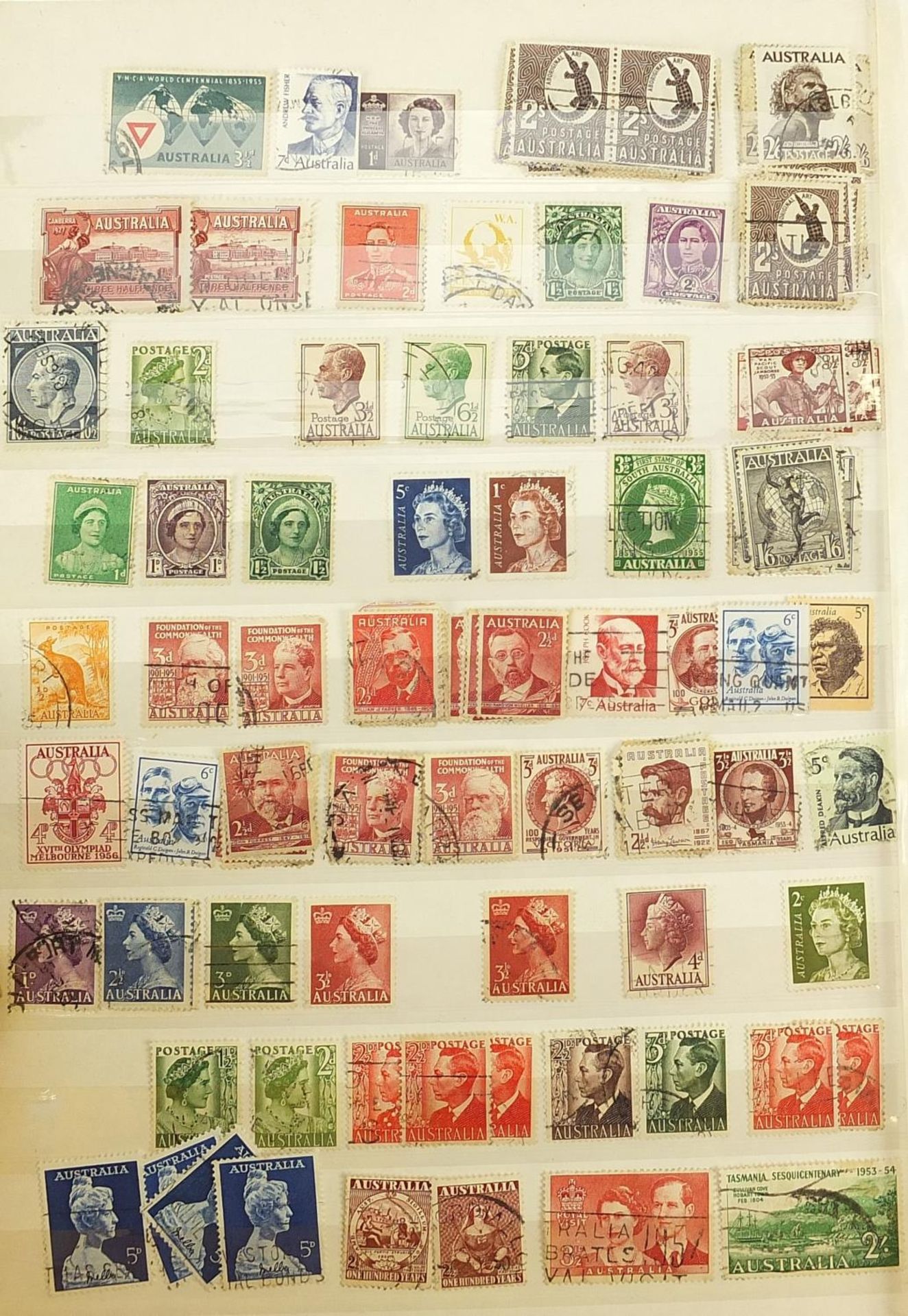 Australian stamps arranged in an album including some dating back to the early state issues - Bild 2 aus 6