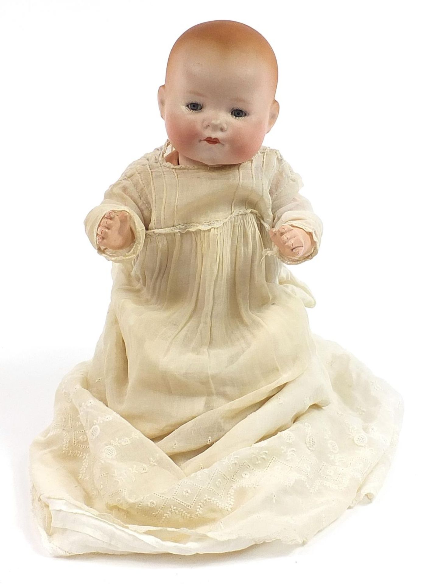 German Koppelsdorf bisque head doll with open close eyes and a Victorian doll's pram, 73cm in length - Image 3 of 6