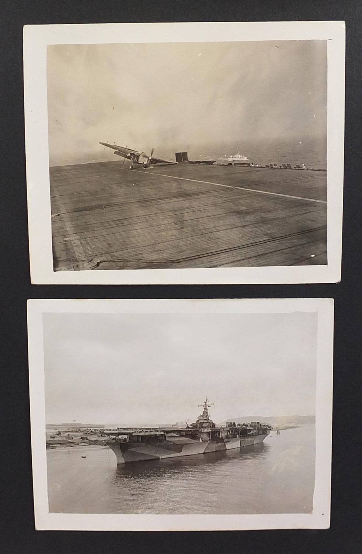 World War II black and white photograph album relating to HMS Rajah Roker class carrier, including - Bild 3 aus 23