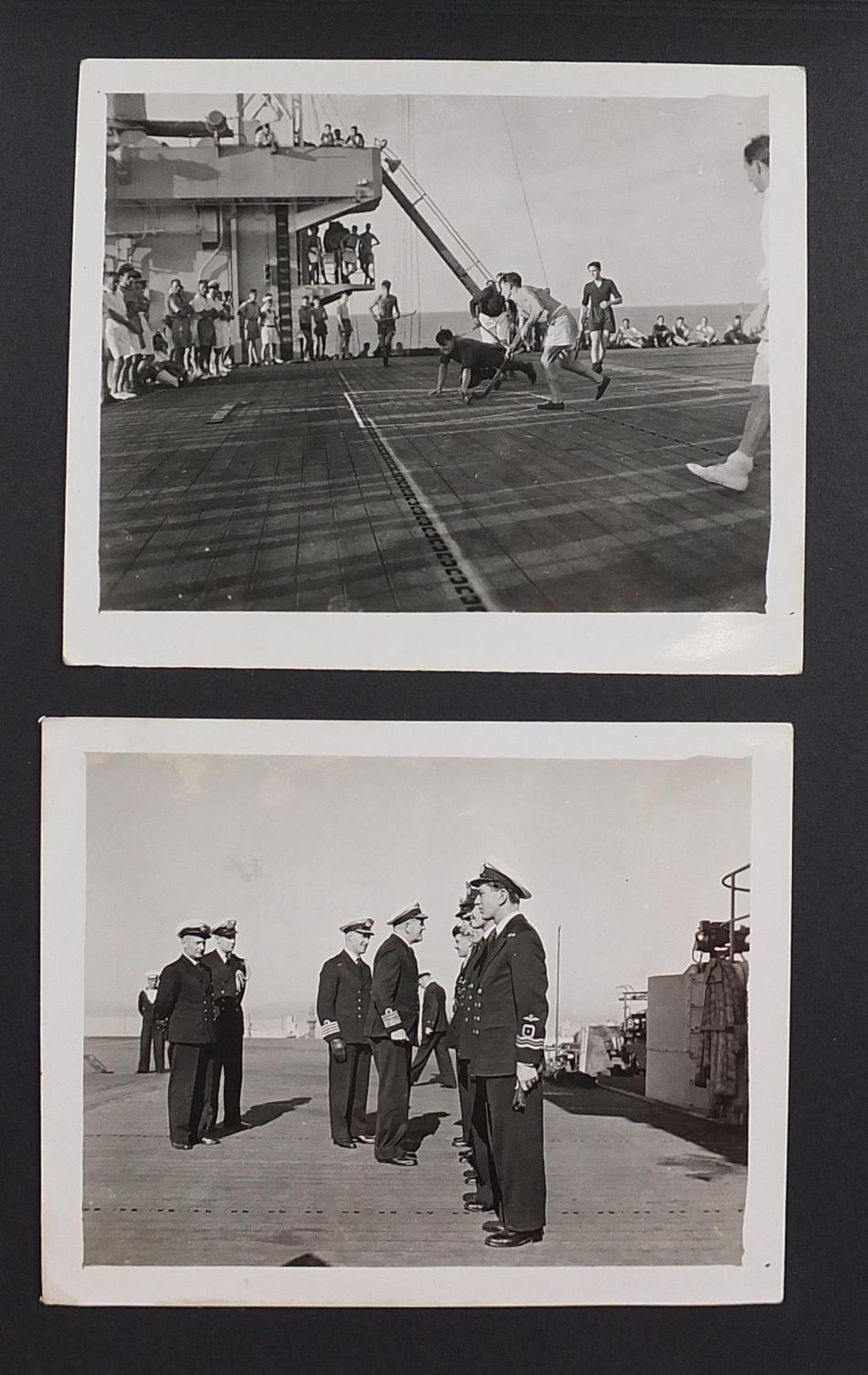 World War II black and white photograph album relating to HMS Rajah Roker class carrier, including - Bild 7 aus 23