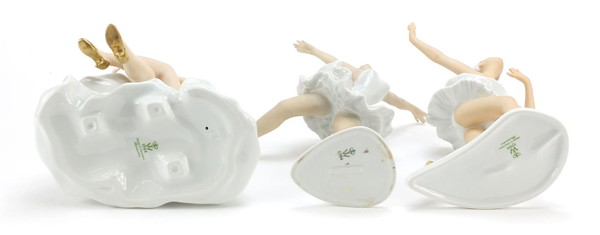 Wallendorf, Three German porcelain ballerina figurines, the largest 23cm high - Image 3 of 4