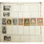 Collection of world stamps arranged in an album from Romania to Zanzibar