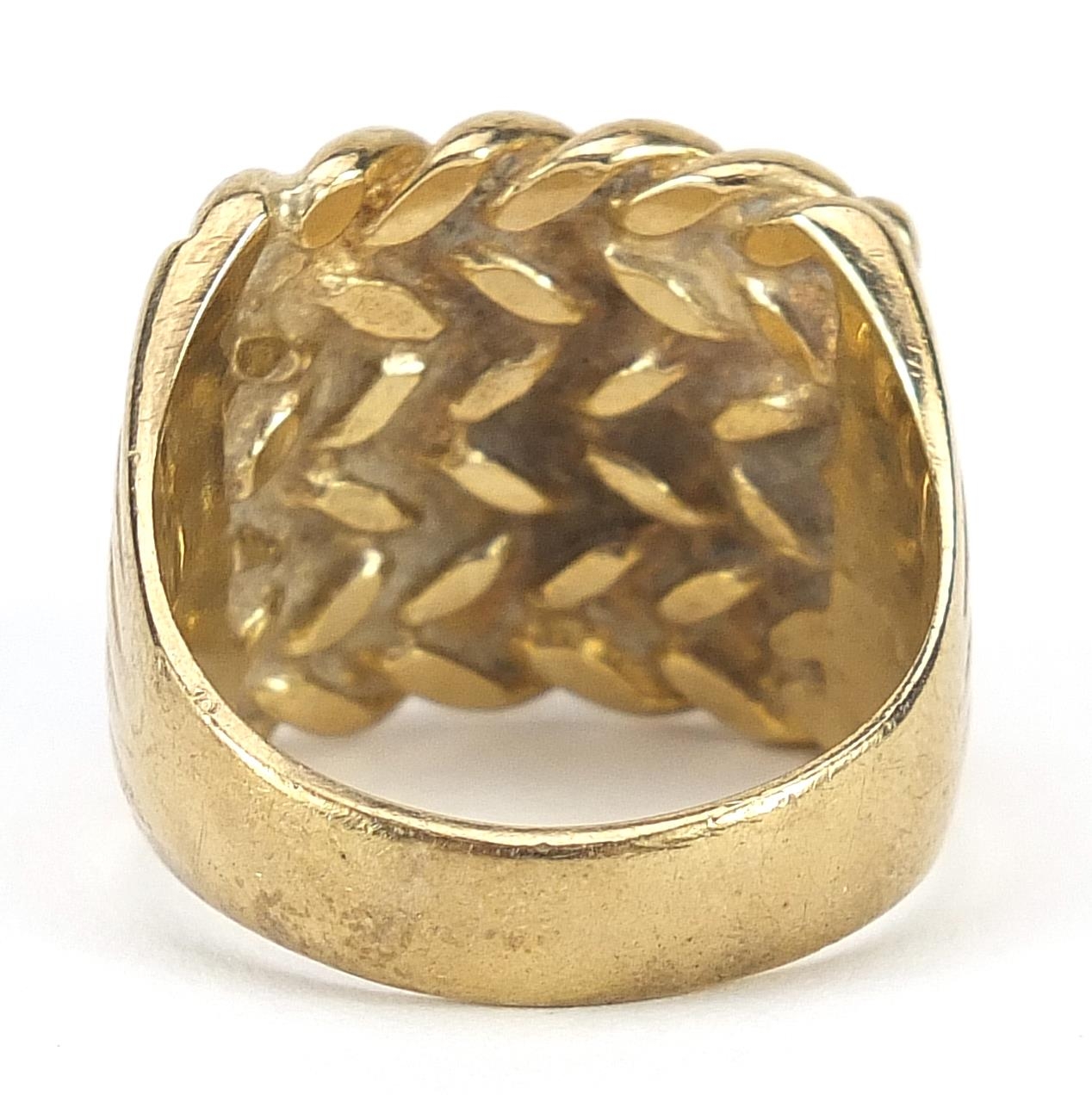 Heavy 9ct gold five row keeper ring, size Z+, 23.0g - Image 2 of 3