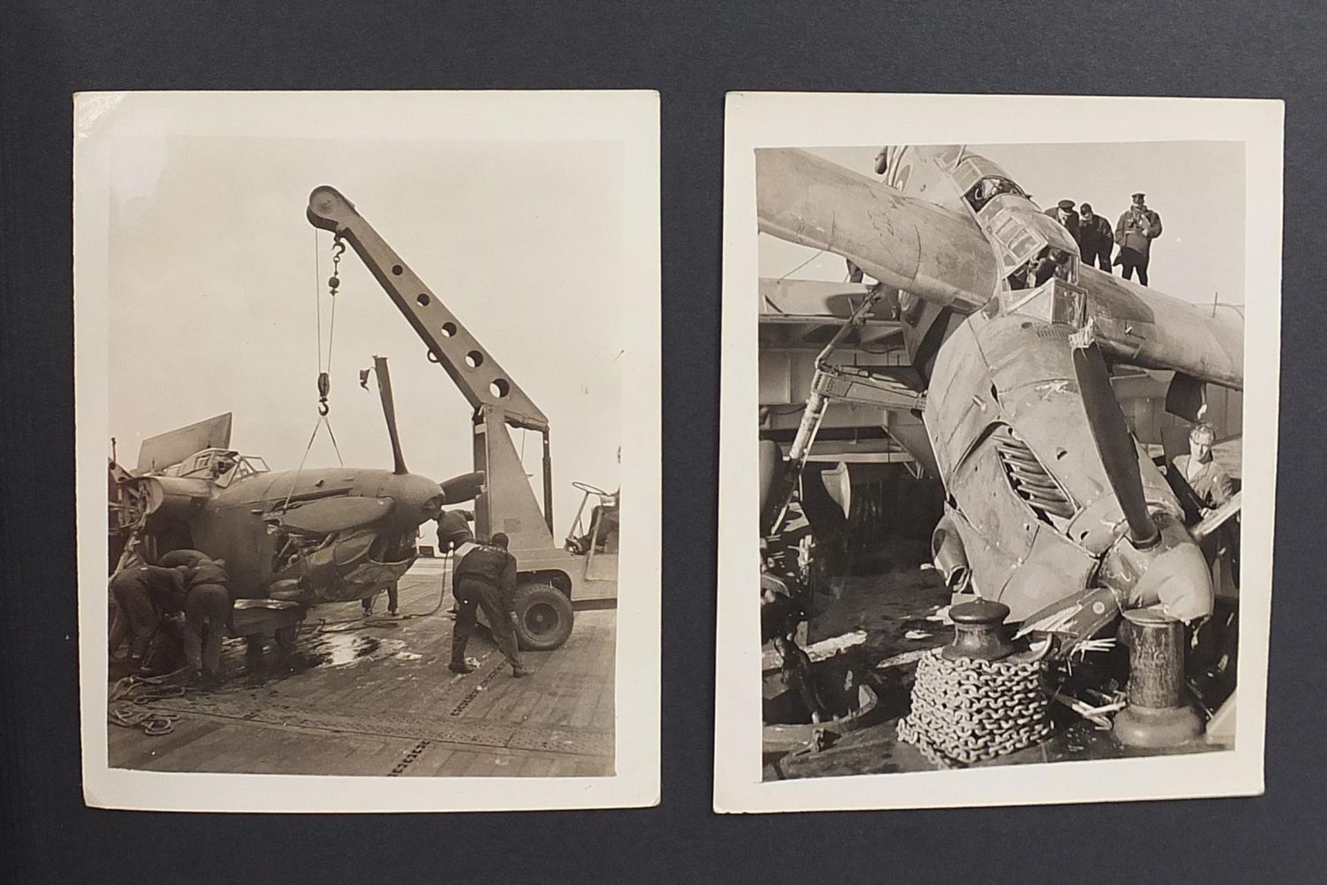 World War II black and white photograph album relating to HMS Rajah Roker class carrier, including - Bild 9 aus 23