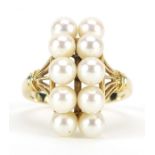 14ct gold Mikimoto cultured pearl ring, size N, 5.7g