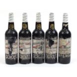 Five bottles of Scholtz Solera wine