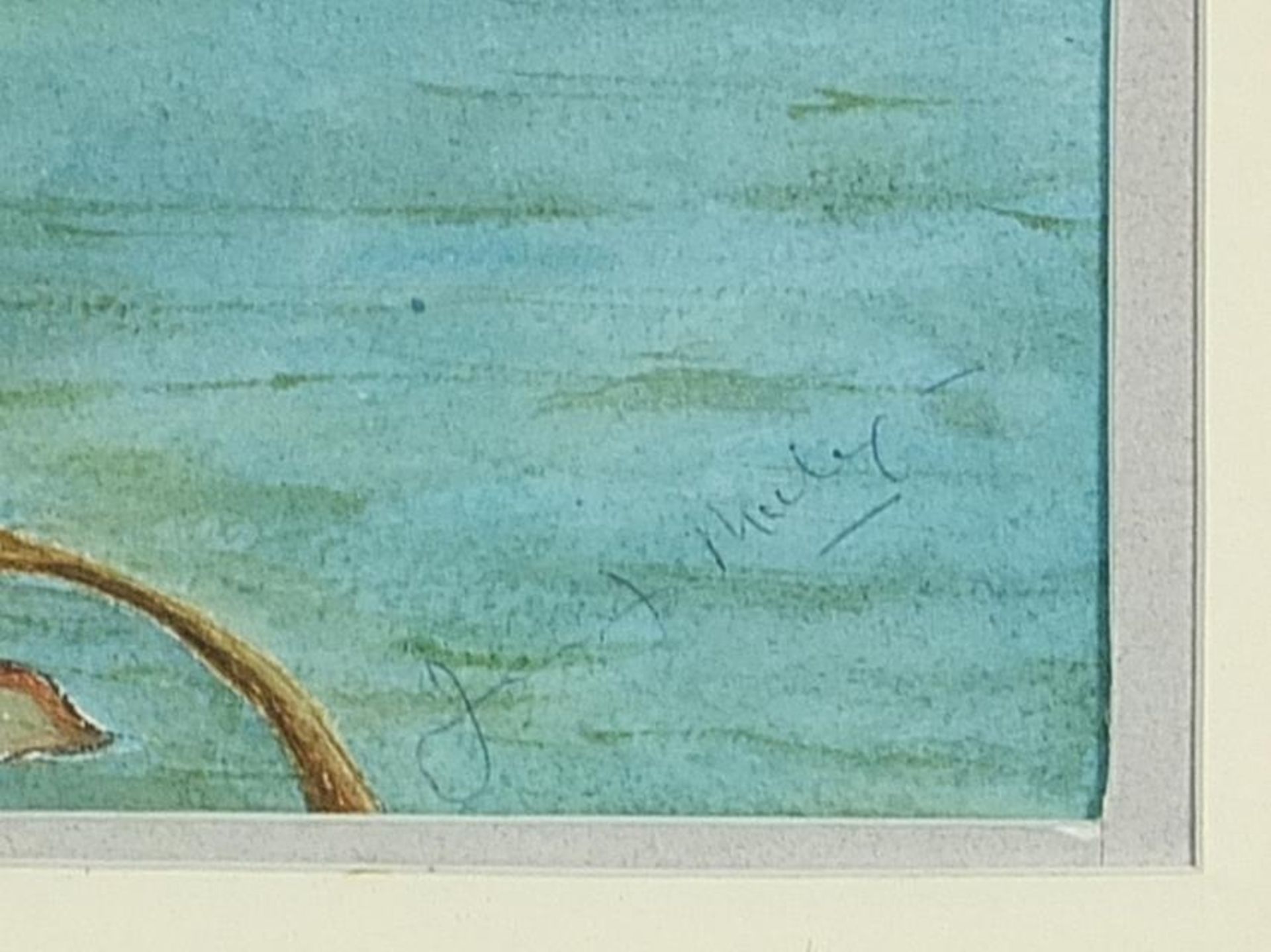Tiny Loch Lunn Da-Bhra, Scottish watercolour inscribed verso Cunningham, mounted, framed and glazed, - Image 3 of 5