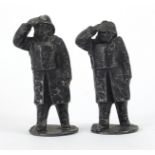 Two lead lifeboat figures, 6.5cm high