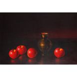 Luciano Guarnieri - Fruit of the earth, oil on canvas, E Stacy Marks label and details verso,