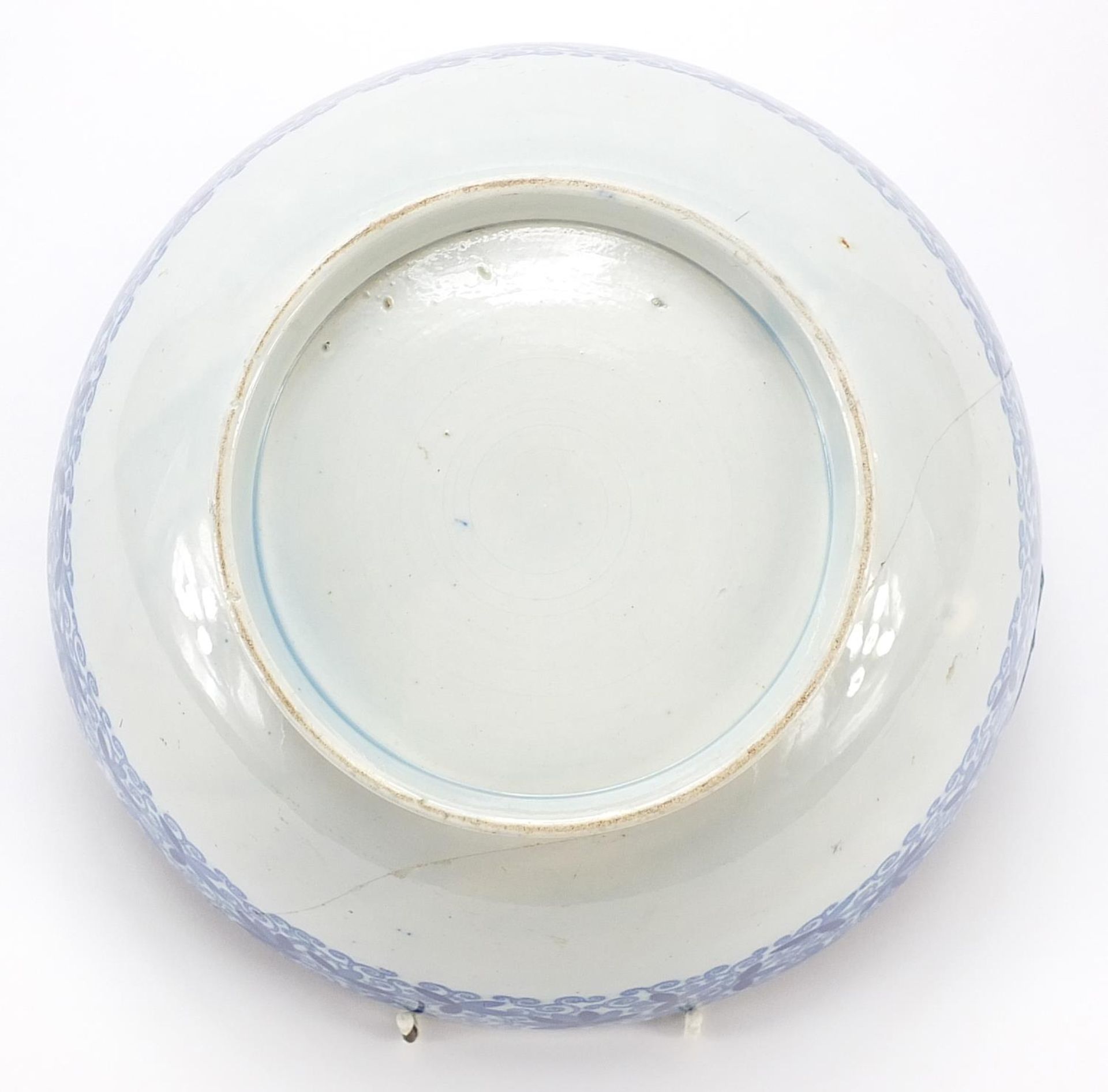 19th century pearlware bowl decorated with flowers, 26cm in diameter - Image 4 of 4