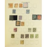 Collection of British stamps arranged in an album