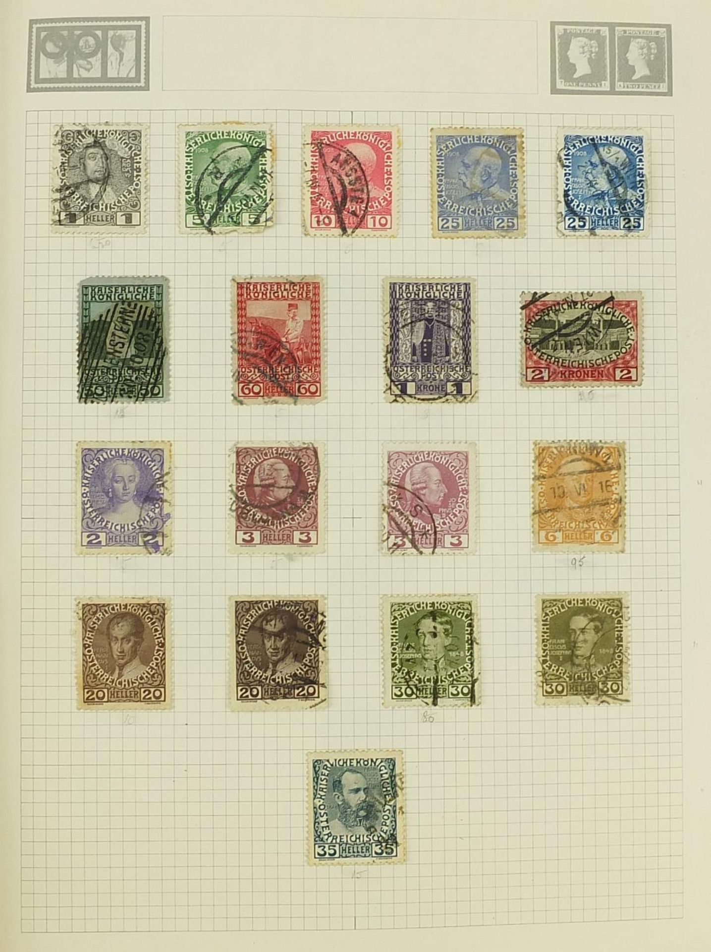 Collection of world stamps arranged in an album including Austria, Cuba and Europe - Bild 4 aus 7