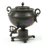 Victorian coppered samovar, 28cm high