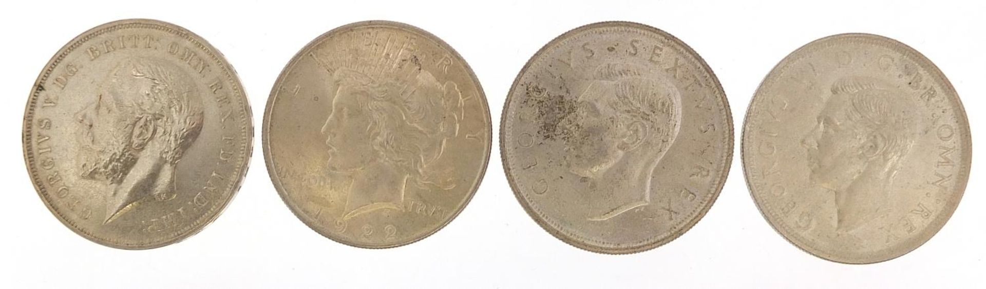 Two 1935 Rocking Horse crowns, 1922 dollar and 1952 South African example - Image 2 of 5