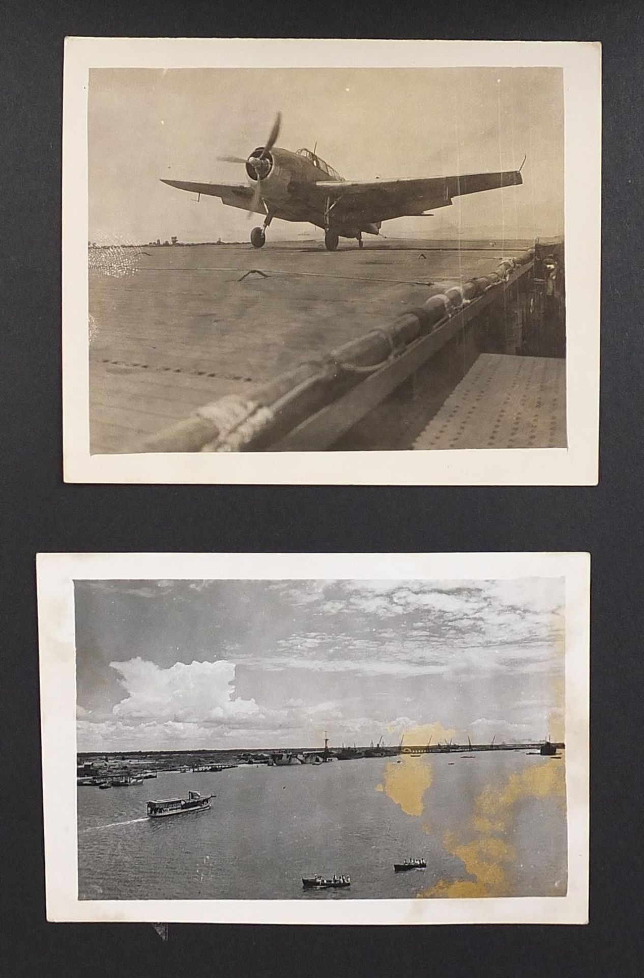 World War II black and white photograph album relating to HMS Rajah Roker class carrier, including - Bild 20 aus 23