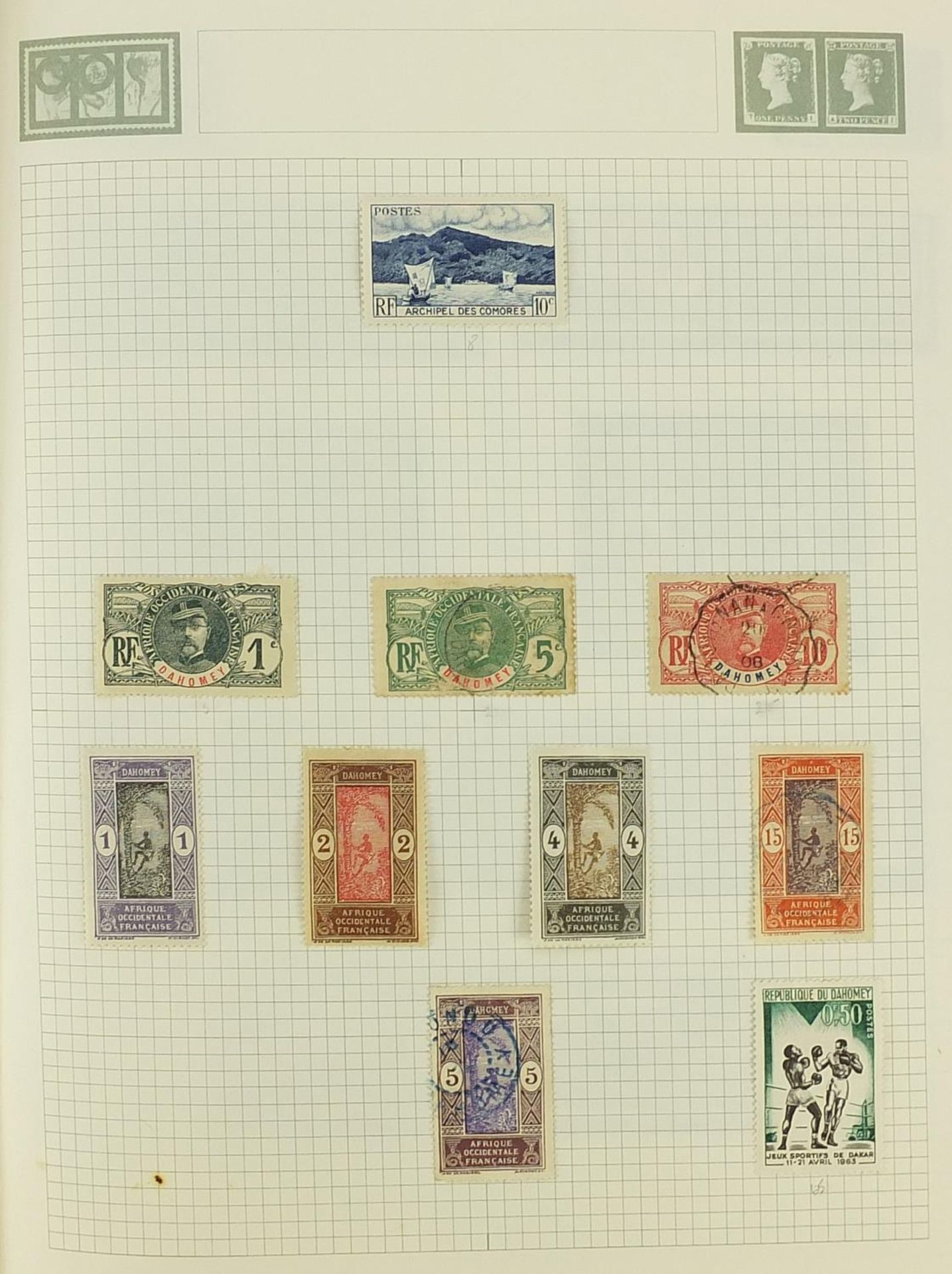 Collection of world stamps arranged in an album including Austria, Cuba and Europe