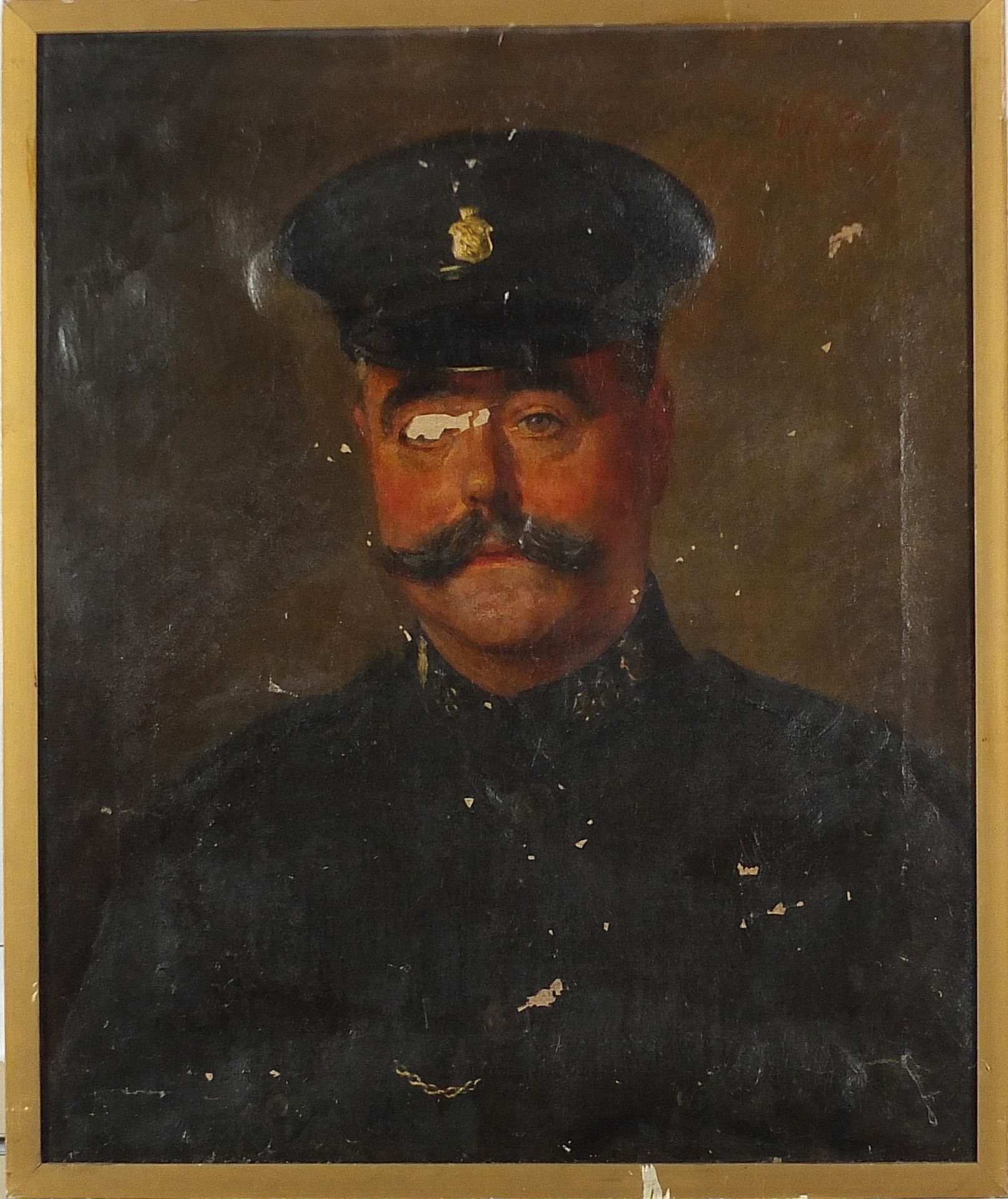 William Edwin Pimm - Portrait of PC Percy Pullen, Sussex Constabulary, early 20th century oil on - Image 2 of 5