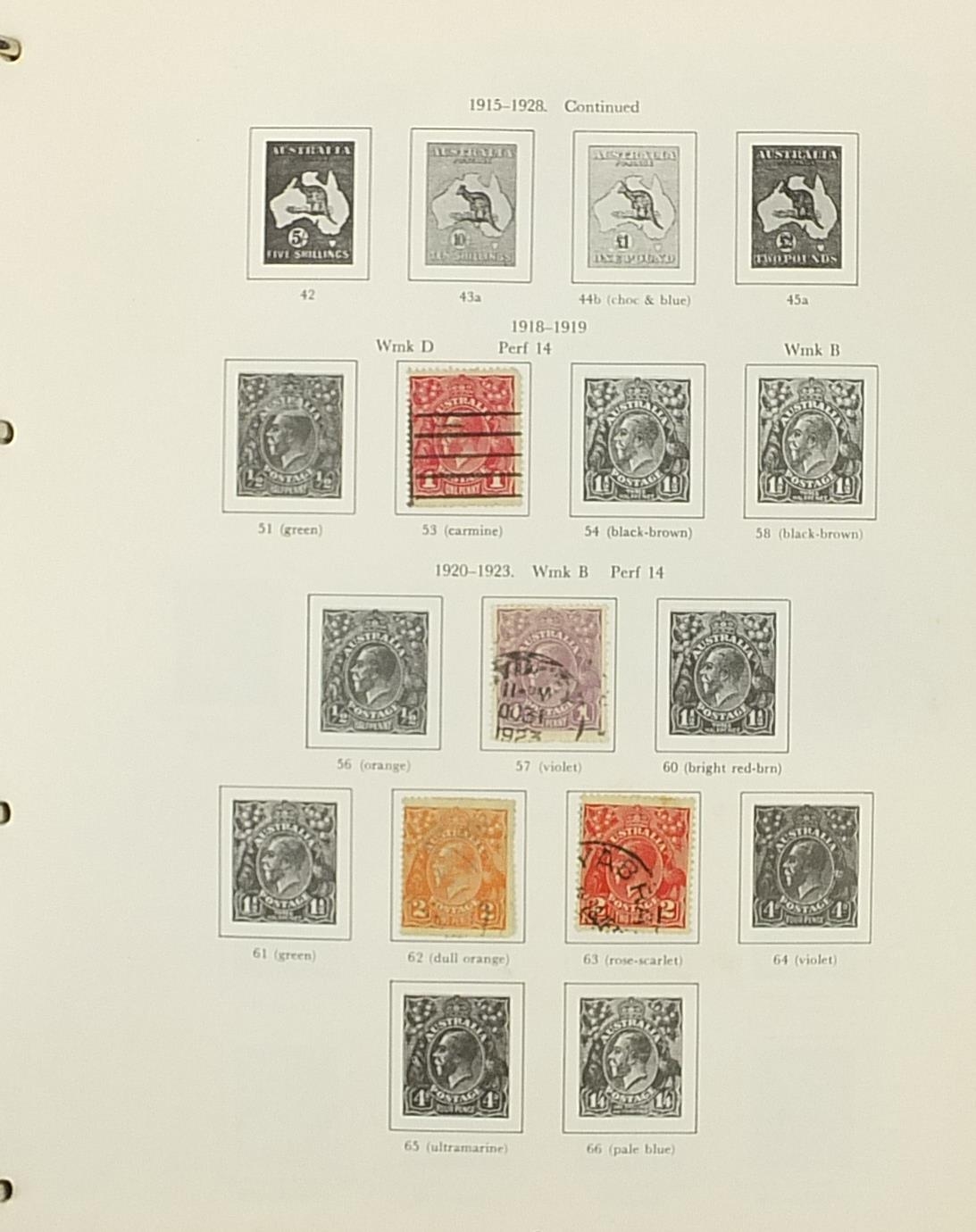 Collection of Australian stamps arranged in an album including some Antarctic Territories