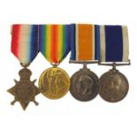 British military World War I Naval four medal group comprising a trio and Long Service and Good