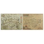 Two antique hand coloured maps of the Isle of Wight including one by John Speed, each 51cm x 40.5cm