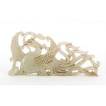 Chinese white jade carving of a dragon, 13.5cm in length