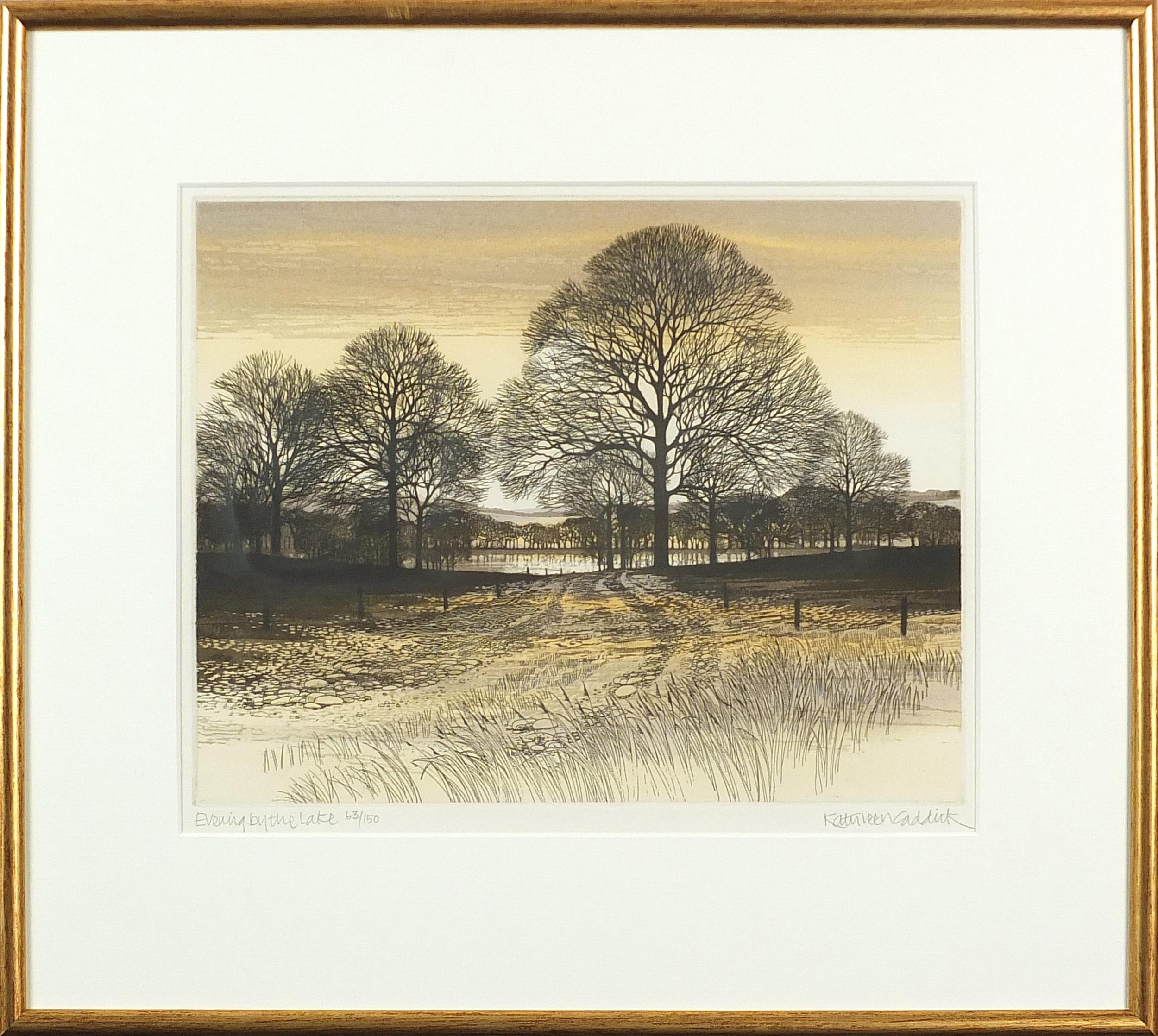 Kathleen Caddick - Road to the Moors, Evening by the Lake, Evening Walk and Melting Snow, four - Image 13 of 21