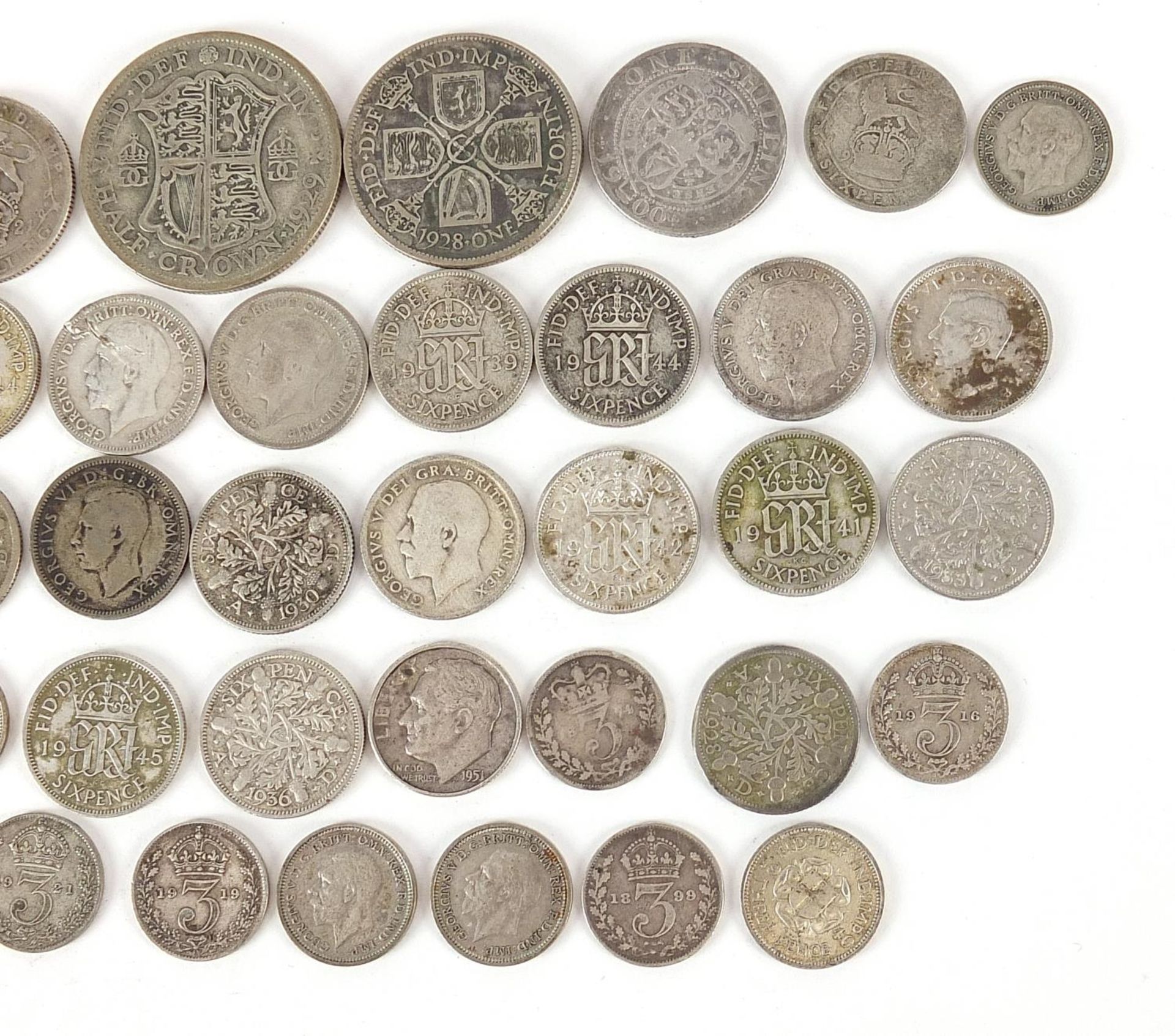 British pre decimal coins including half crowns and sixpences, 126.0g - Image 3 of 3