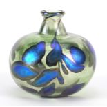 Siddy Langley, iridescent art glass vase signed to the base, 7cm high