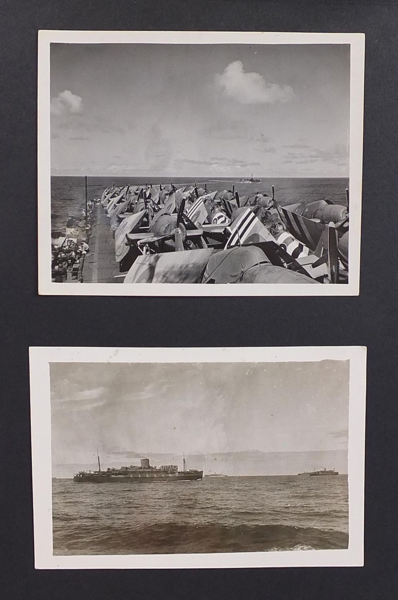 World War II black and white photograph album relating to HMS Rajah Roker class carrier, including - Bild 13 aus 23
