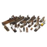 Large selection of vintage woodworking planes including Stanley, Bailey and Record No 05