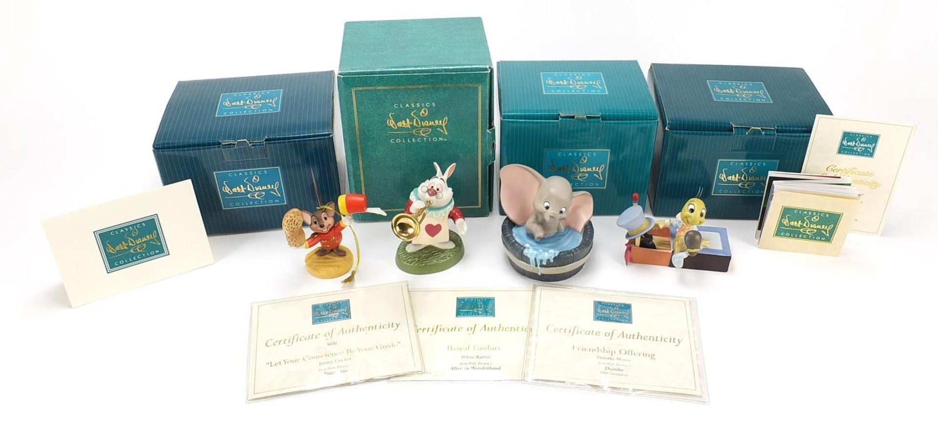 Four Walt Disney Classics Collection figures with boxes and certificates comprising Dumbo, White - Image 6 of 6