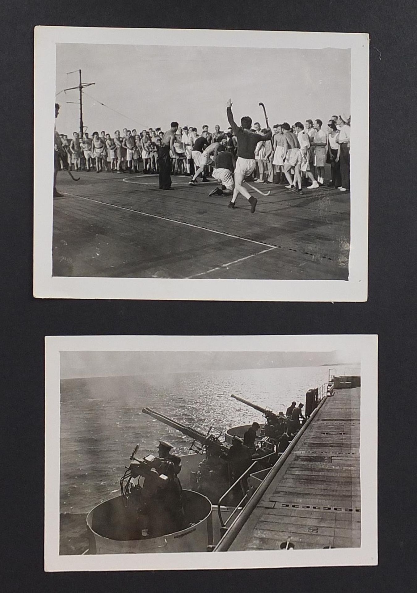 World War II black and white photograph album relating to HMS Rajah Roker class carrier, including - Bild 10 aus 23
